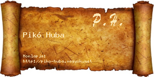 Pikó Huba névjegykártya